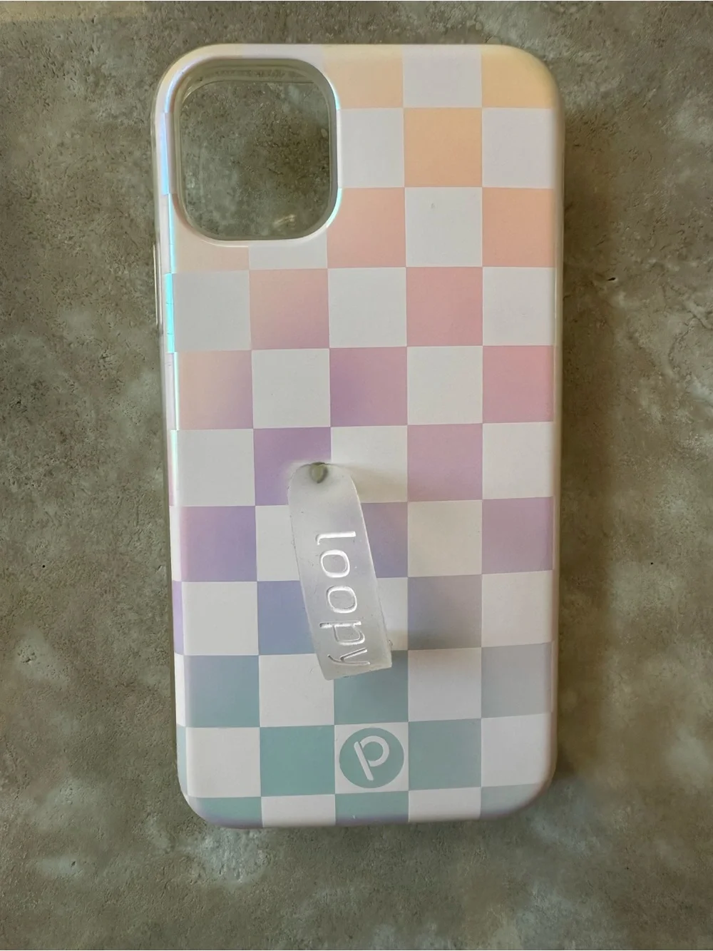 Pearl Checkered Iridescent  Loopy Case for iPhone 11/Xr